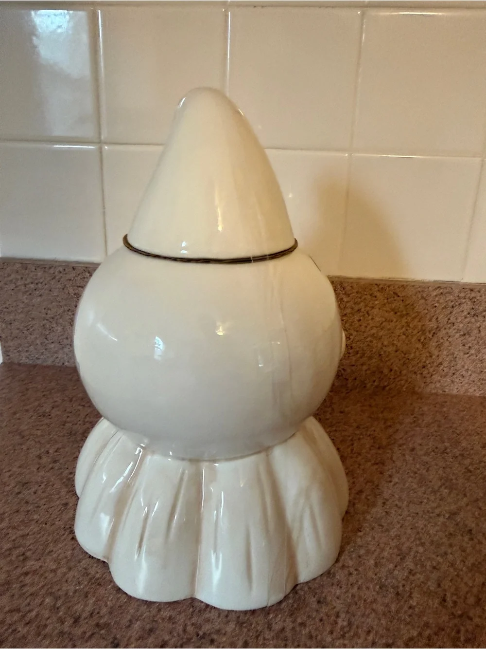 New Johanna Parker Retro Halloween Ceramic Ghost Cookie Jar Canister Large B/W